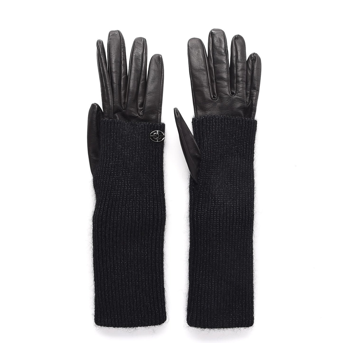 Lambskin Knit Gloves 8 Black