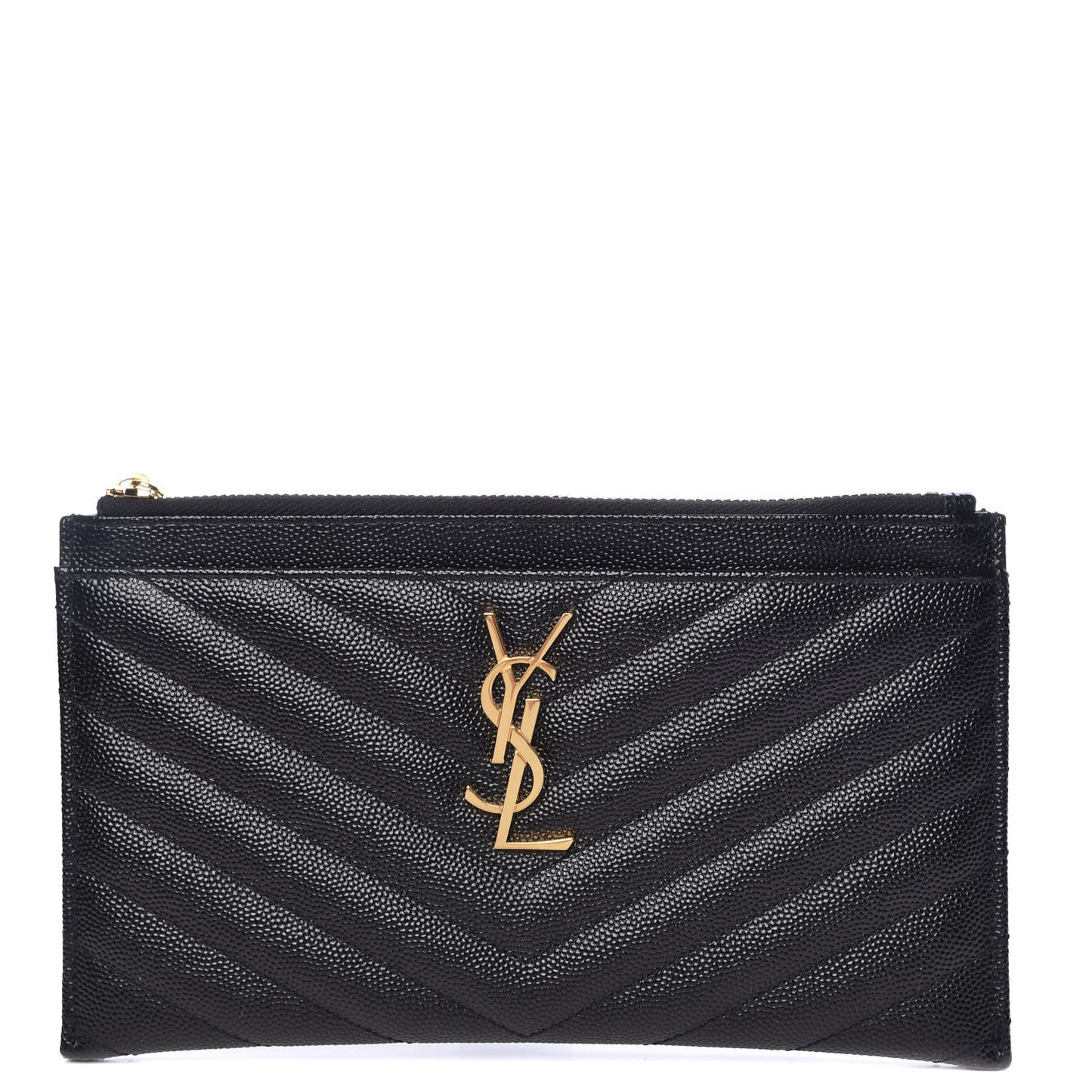 Grain De Poudre Chevron Monogram Bill Pouch Black