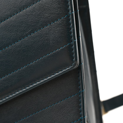 Chanel Calfskin Chevron Quilted Medal Flap Blue 15 of 16