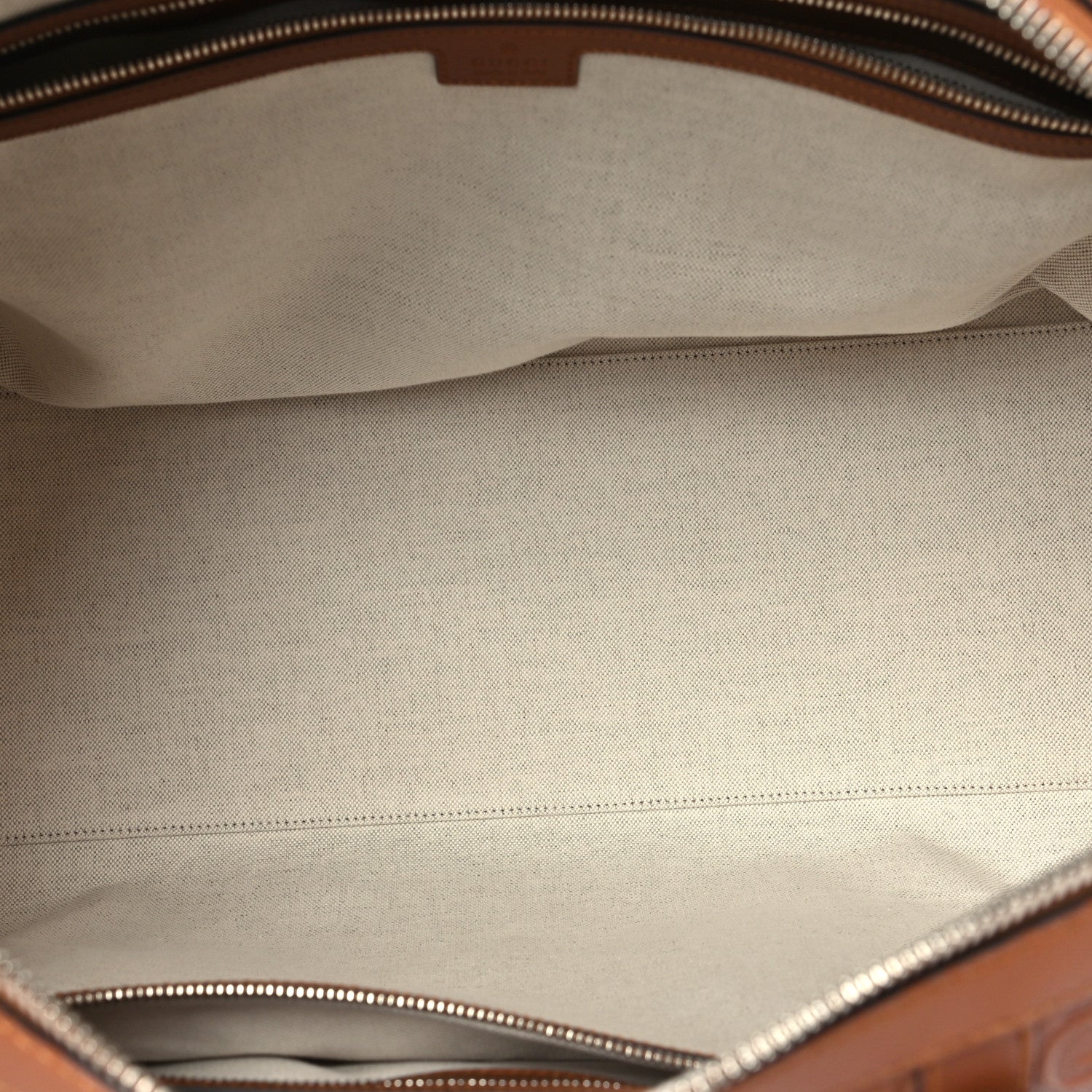 Gucci Calfskin GG Tennis Embossed Large Duffle Bag Brown 4 of 9