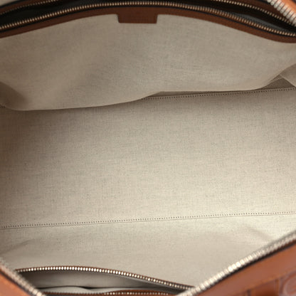 Gucci Calfskin GG Tennis Embossed Large Duffle Bag Brown 4 of 9