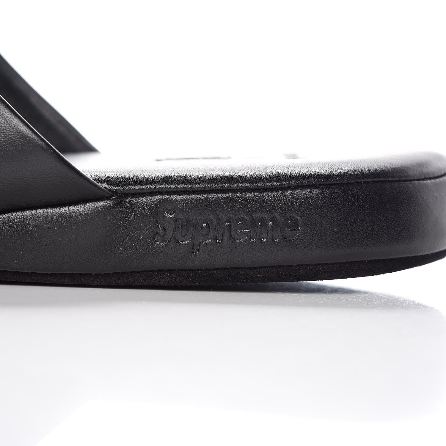 Louis Vuitton X SUPREME Lambskin Mens Hugh Slippers 7 Black 7 of 11