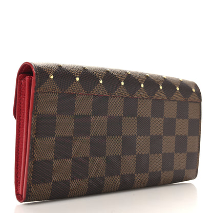 Louis Vuitton Damier Ebene Studded Sarah Wallet NM Cherry 3 of 6