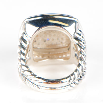 David Yurman Sterling Silver Diamond 17mm Albion Pave Ring 53 6.5 5 of 5