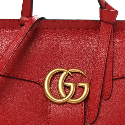 Gucci Calfskin Small GG Marmont Top Handle Bag Vulcanic Red 8 of 10
