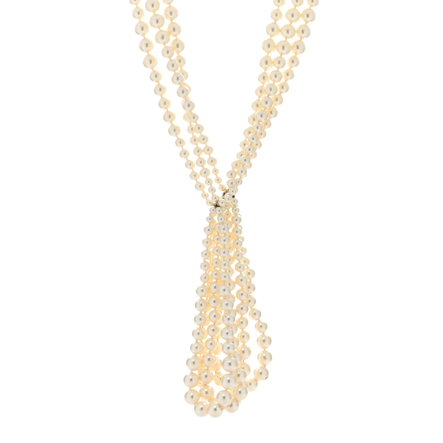 Pearl Multi Strand CC Necklace Gold