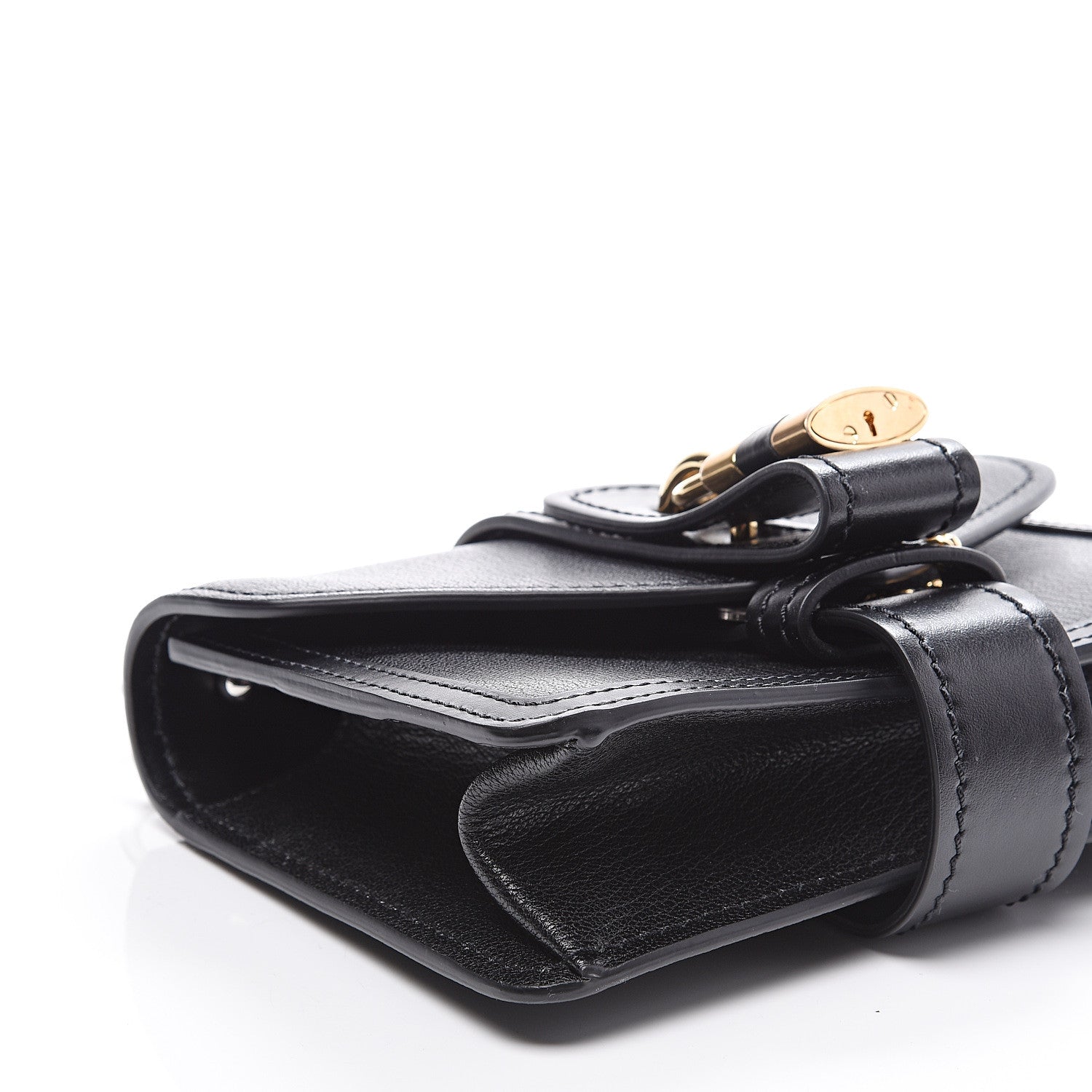 Chloe Shiny Goatskin Calfskin Aby Chain Shoulder Bag Black 9 of 11