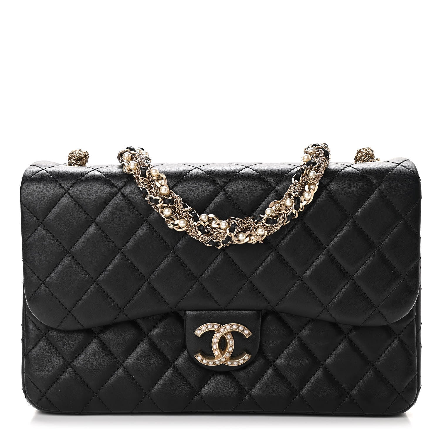 Chanel Lambskin Medium Westminster Pearl Flap Black 1 of 10