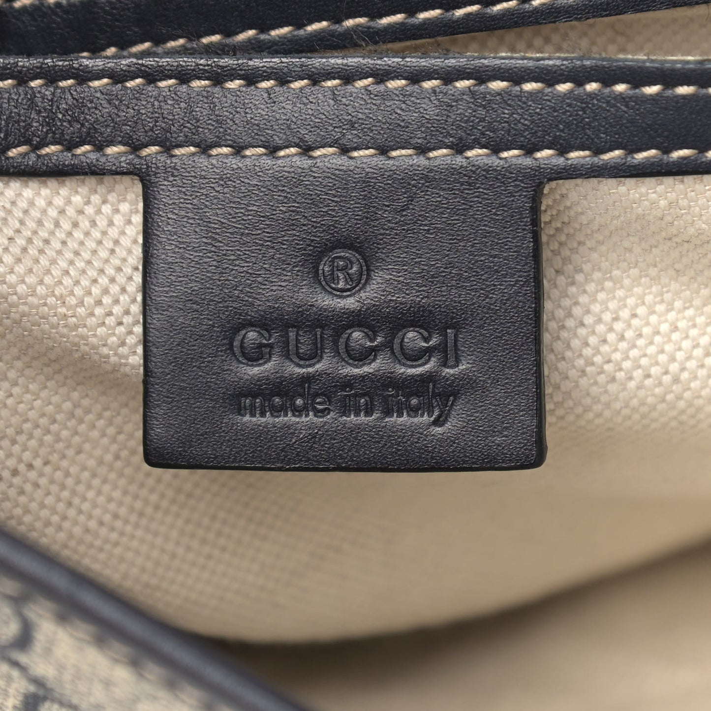 GG Plus Monogram Sellieria Calfskin Small Flap Messenger Bag Beige Blue