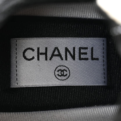 Chanel Mesh Suede Calfskin Grained Calfskin Womens CC Sneakers 39 White Black 6 of 11