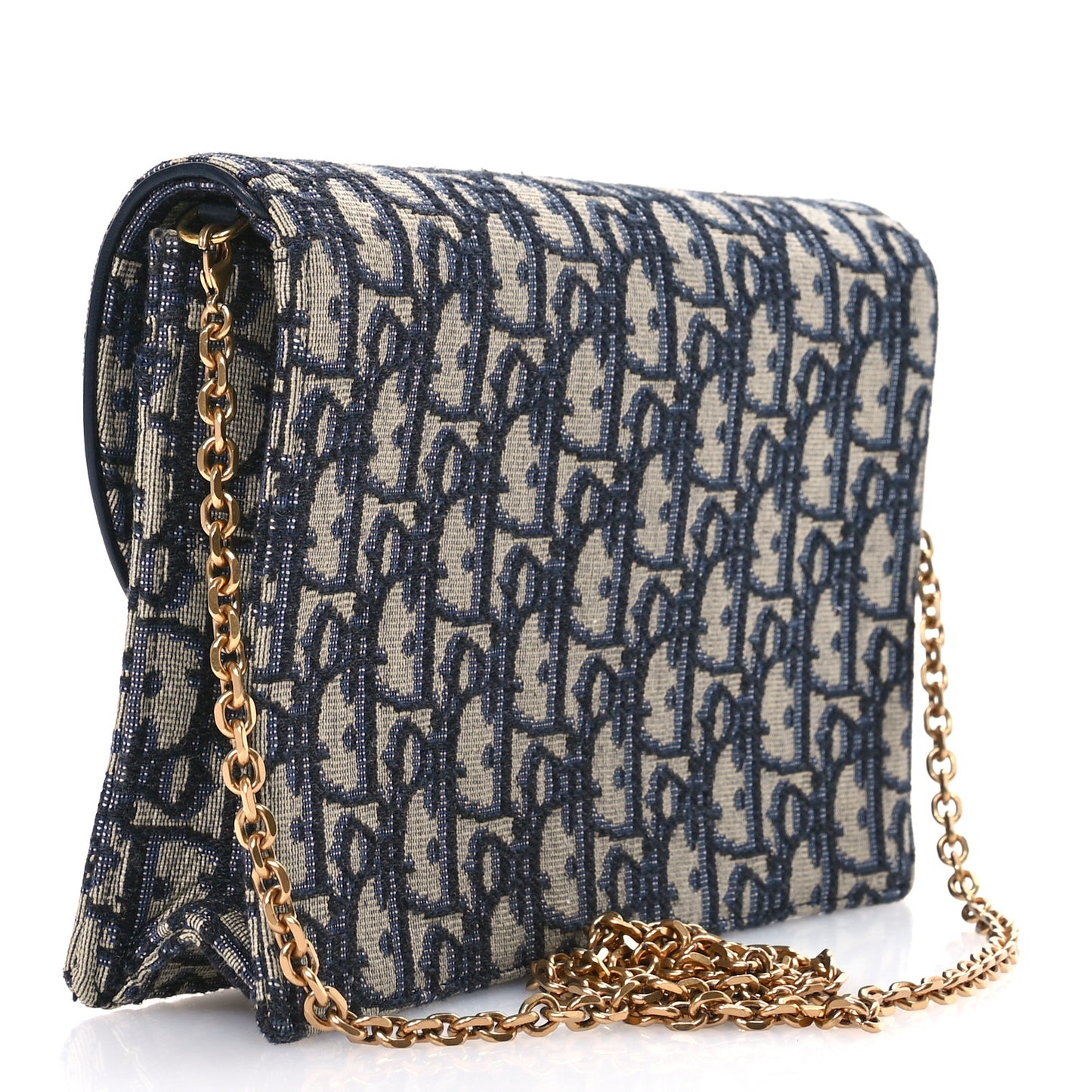 Oblique Saddle Chain Pouch Blue
