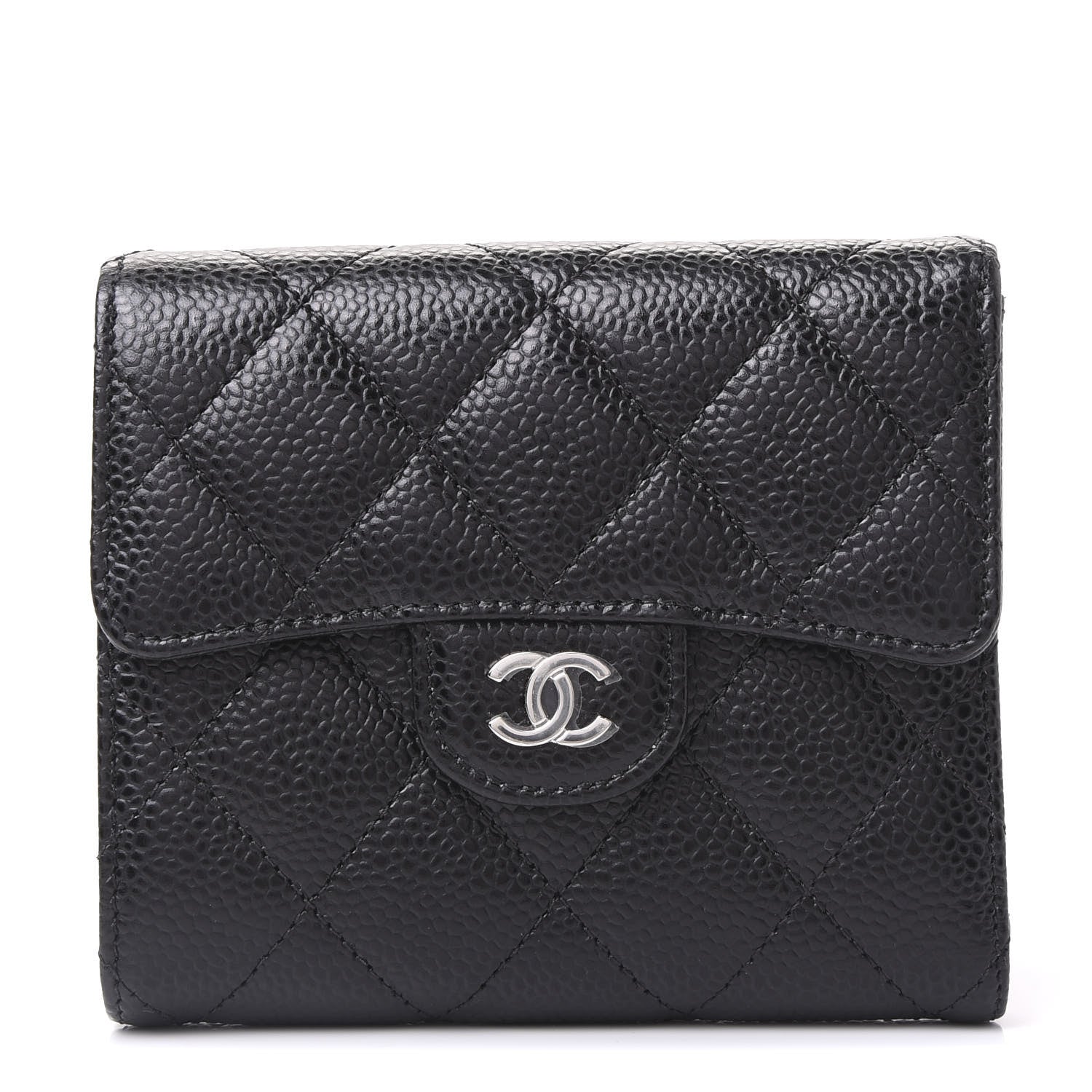 Chanel Caviar Quilted Compact Flap Wallet Black 1 of 10