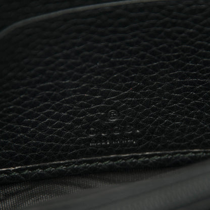 Gucci Pebbled Calfskin Soho Compact Disco Zip Around Wallet Black 6 of 7