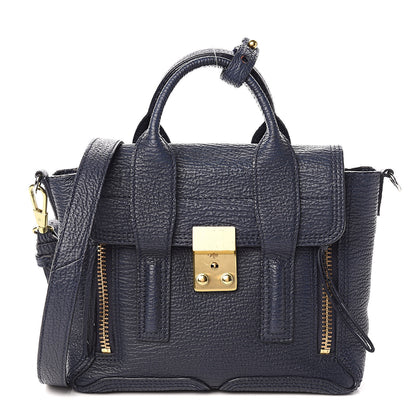 3.1 Phillip Lim 3.1 Textured Calfskin Mini Pashli Satchel Ink 1 of 16