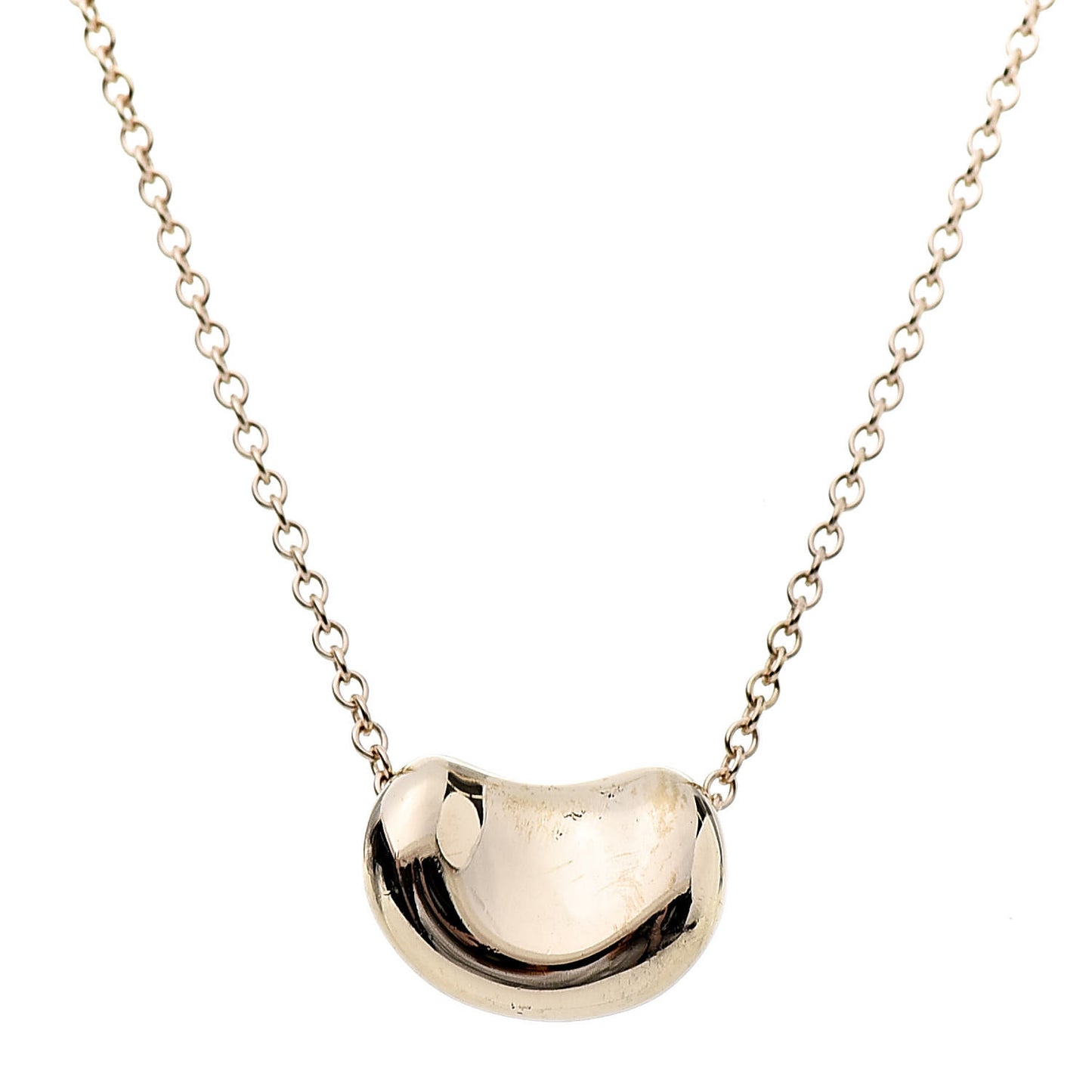 18K Yellow Gold 12mm Elsa Peretti Bean Pendant Necklace