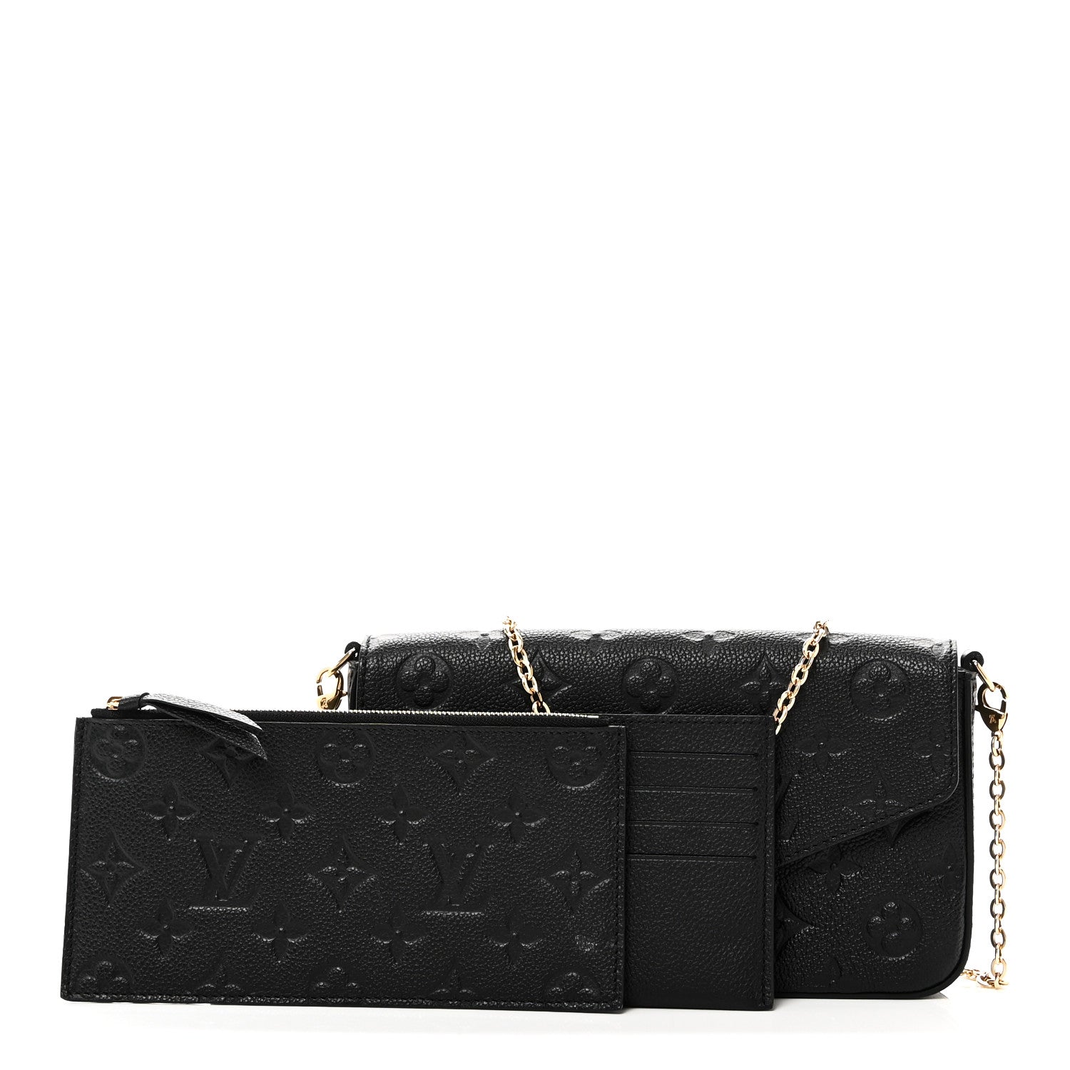 Louis Vuitton Empreinte Pochette Felicie Chain Wallet Black 3 of 10