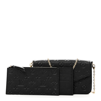 Louis Vuitton Empreinte Pochette Felicie Chain Wallet Black 3 of 10