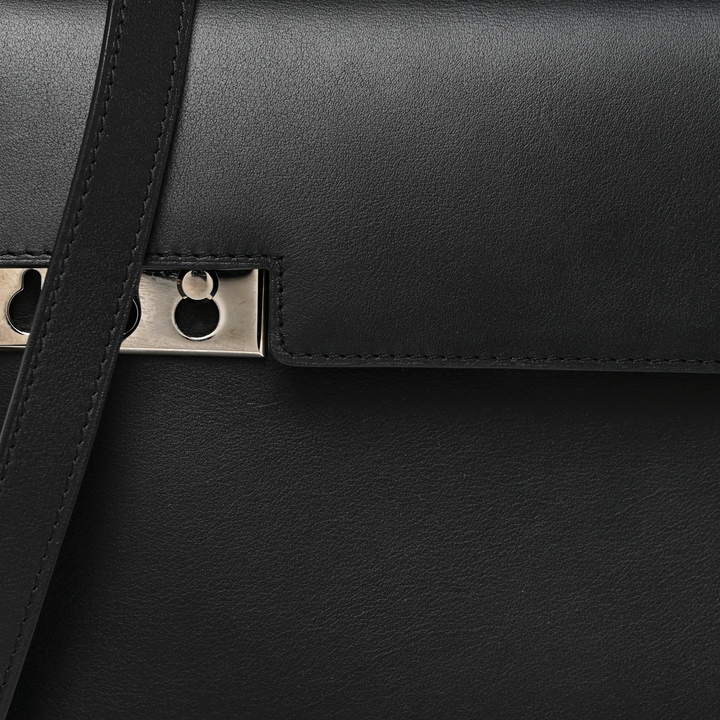 Calfskin MM Tempete Satchel Black