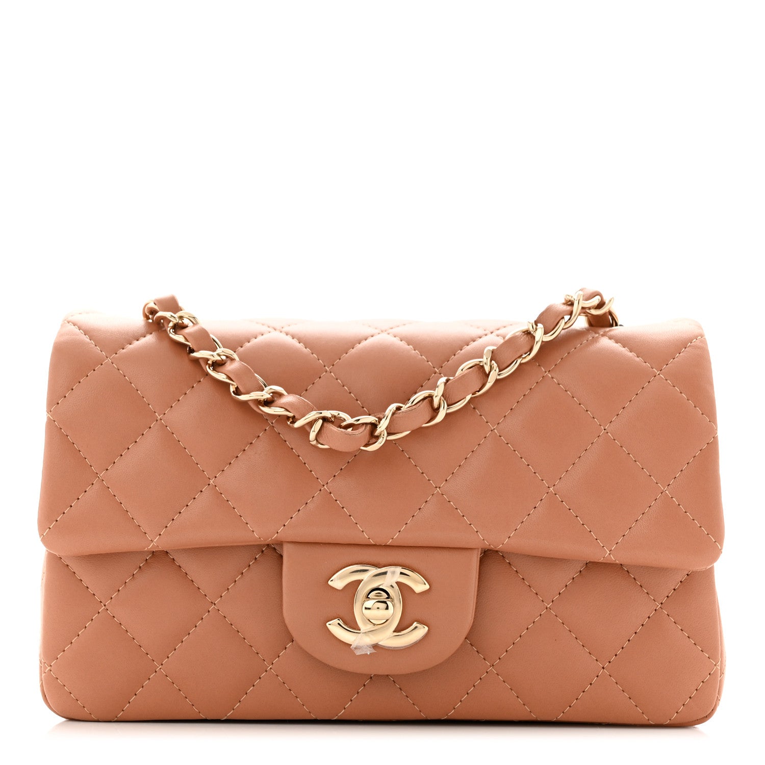 Chanel Lambskin Quilted Mini Rectangular Flap Brown 1 of 10