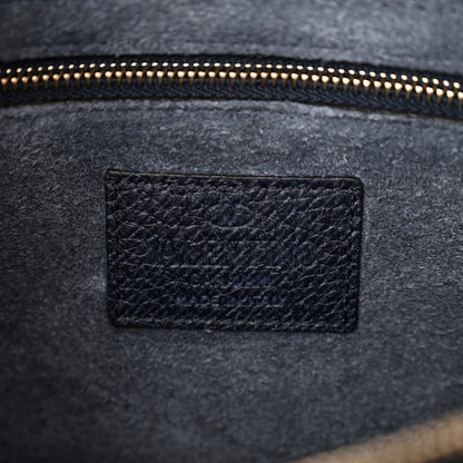 Valentino Garavani Pebbled Calfskin Small Rockstud Single Handle Flap Bag Deep Denim 6 of 9