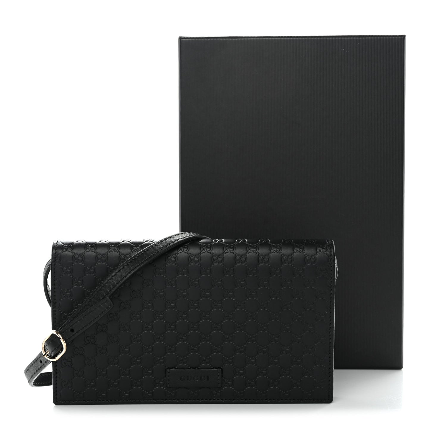 Soft Microguccissima Crossbody Wallet Black