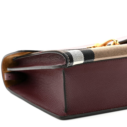 Burberry Derby Calfskin House Check Small Macken Crossbody Bag Mahogany Red 10 of 11