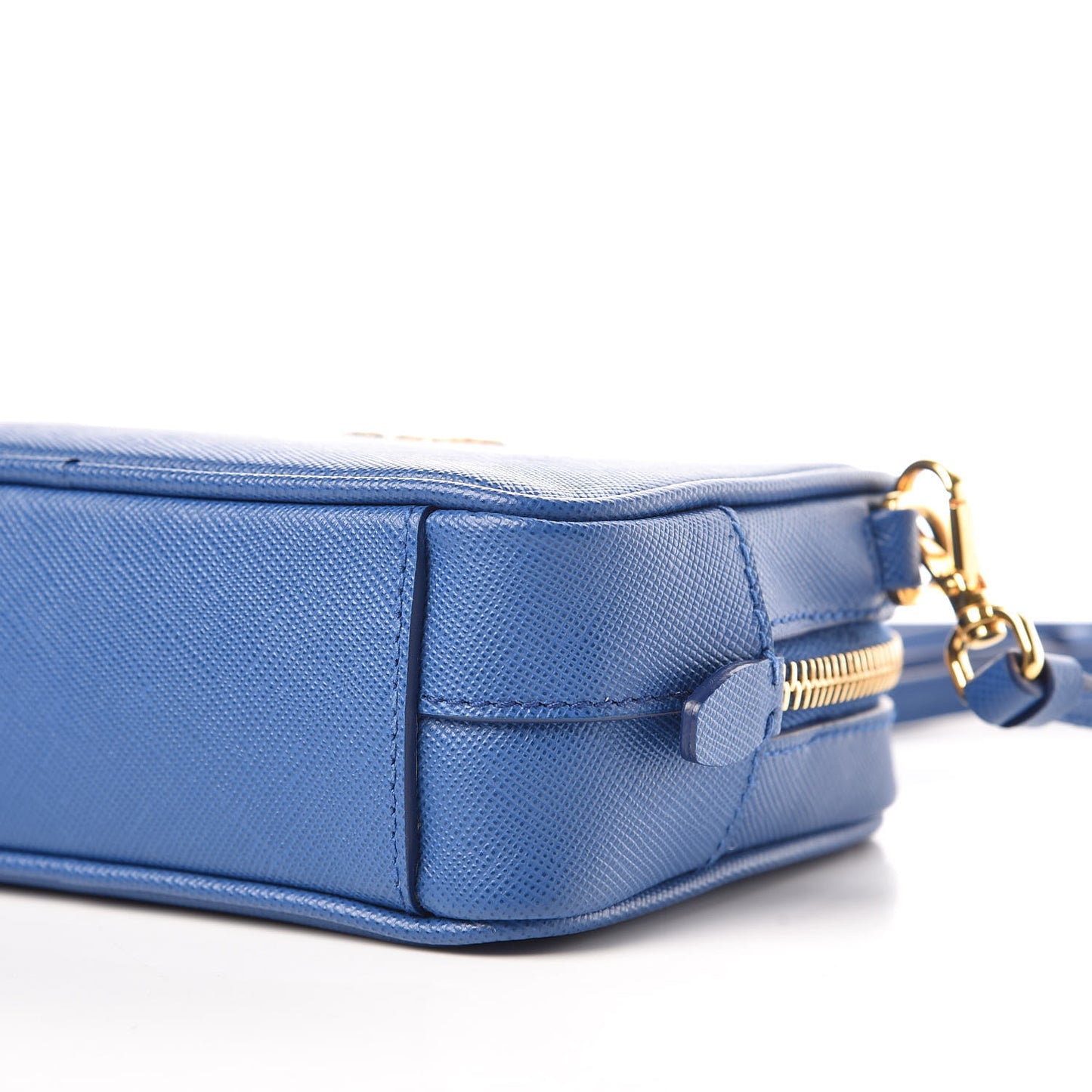 Saffiano Mini Camera Crossbody Bag Azzurro