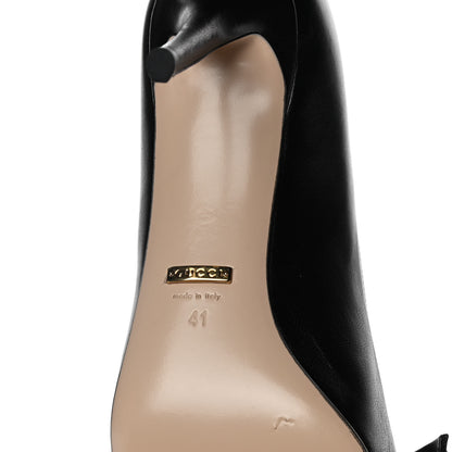 Gucci Nappa Queen Margaret Mid Heel Pumps 41 Black 7 of 16