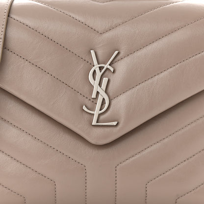 Saint Laurent Calfskin Y Quilted Monogram Small Loulou Chain Satchel Dark Beige 8 of 11