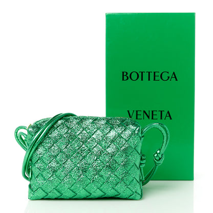 Bottega Veneta Metallic Calfskin Intrecciato Mini Loop Camera Bag Parakeet 10 of 10
