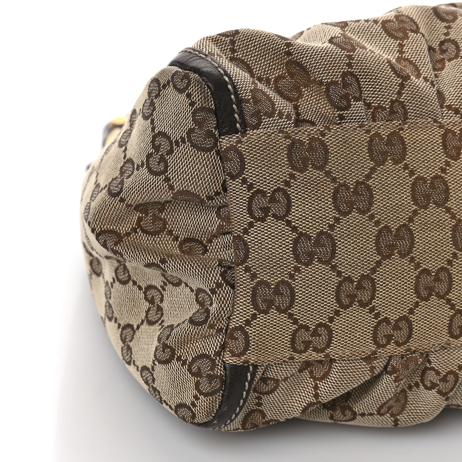 Gucci Monogram Medium D Gold Ring Hobo Dark Brown 7 of 13