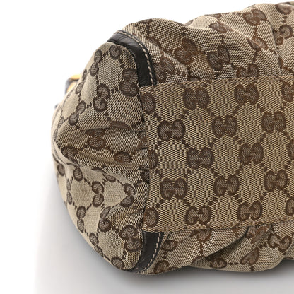 Gucci Monogram Medium D Gold Ring Hobo Dark Brown 7 of 13