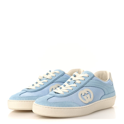 Gucci Suede Mesh Womens G75 Sneakers 37.5 Blue 4 of 11