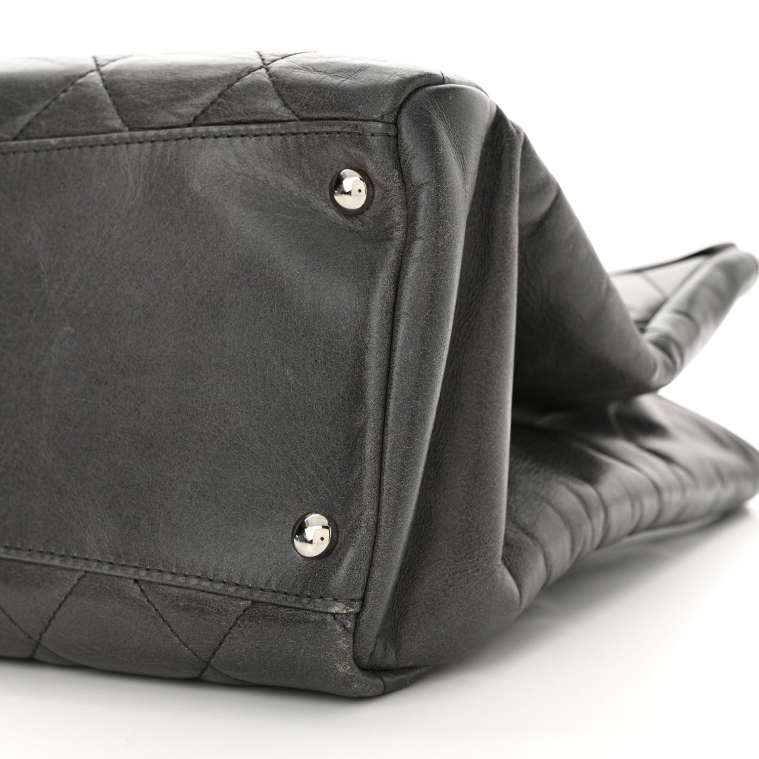 Chanel Glazed Calfskin Quilted Small CC Delivery Tote Grey 10 of 10