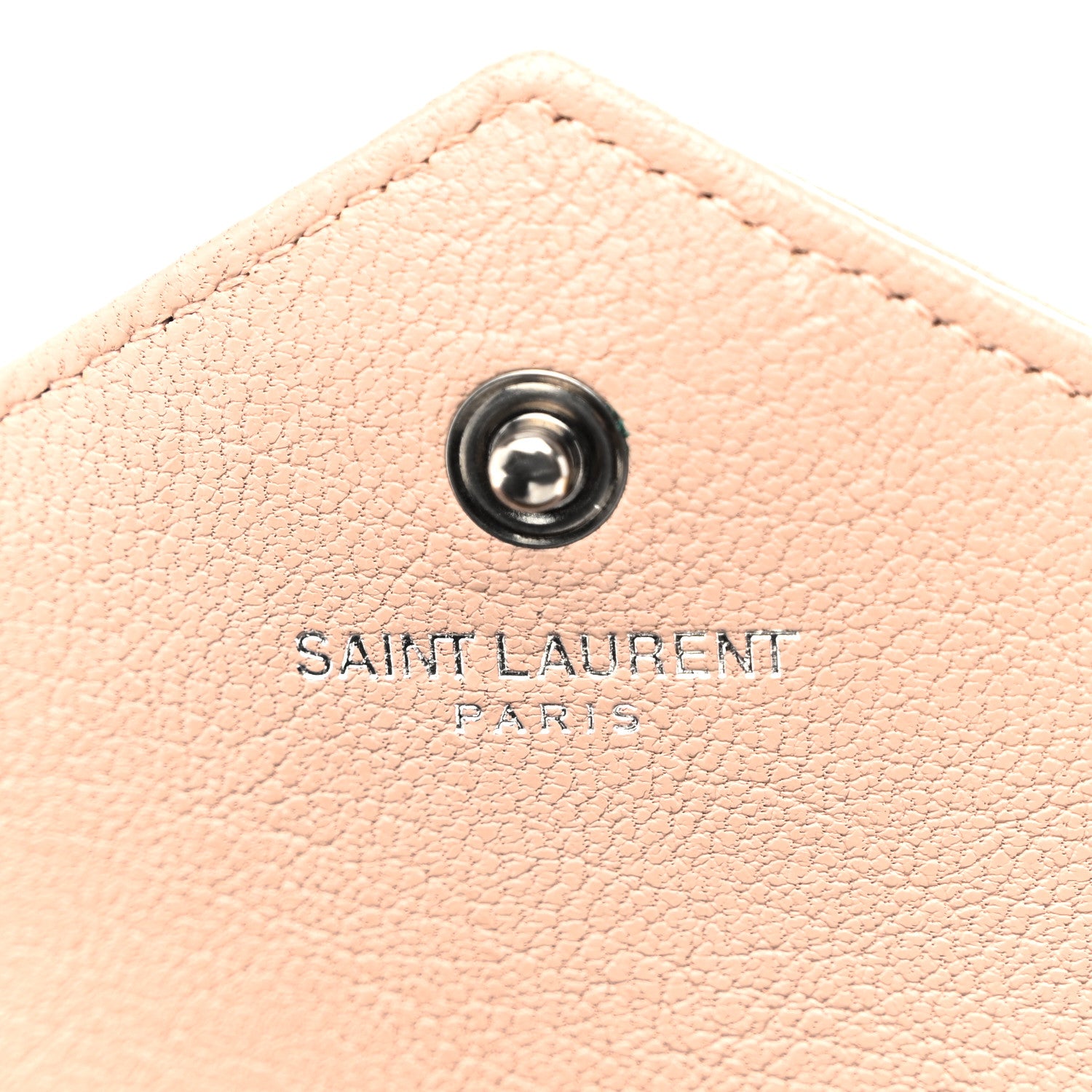 Saint Laurent Sheepskin Tri-Quilt Monogram Envelope Chain Wallet Dark Beige 6 of 12