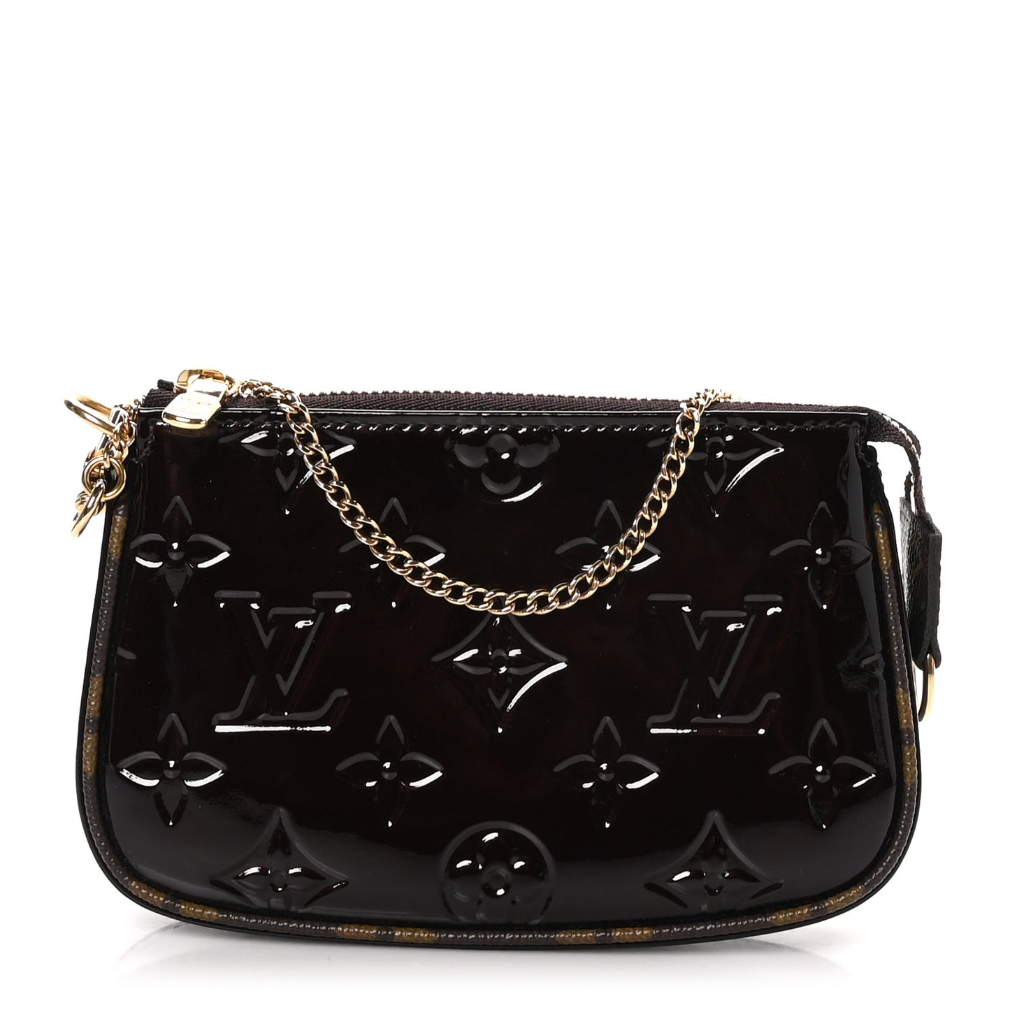 Vernis Monogram Mini Pochette Accessories Amarante