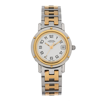 Hermes Stainless Steel 24mm Clipper Quartz Watch Gold 1 of 5