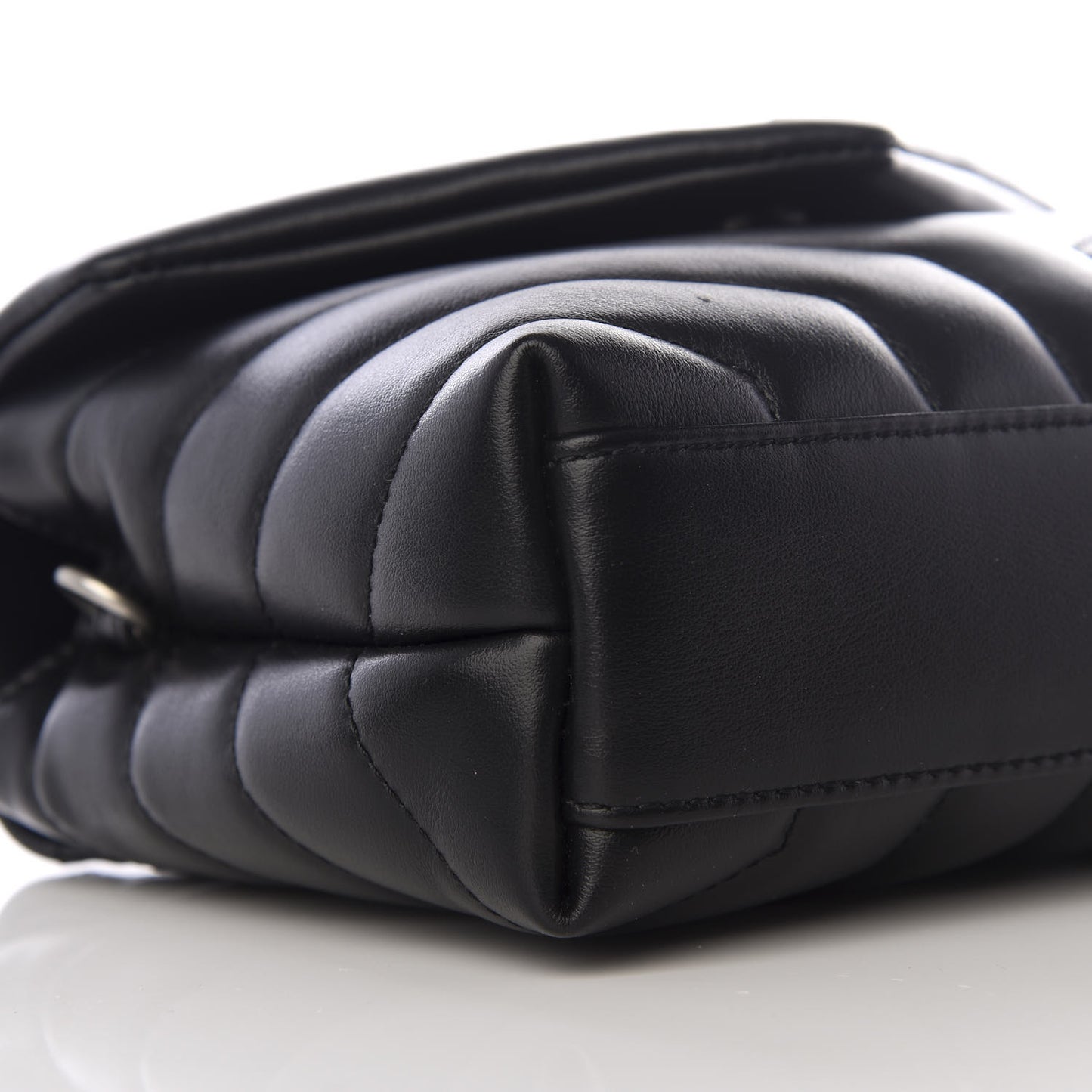 Calfskin Y Quilted Monogram Toy Loulou Crossbody Bag Black