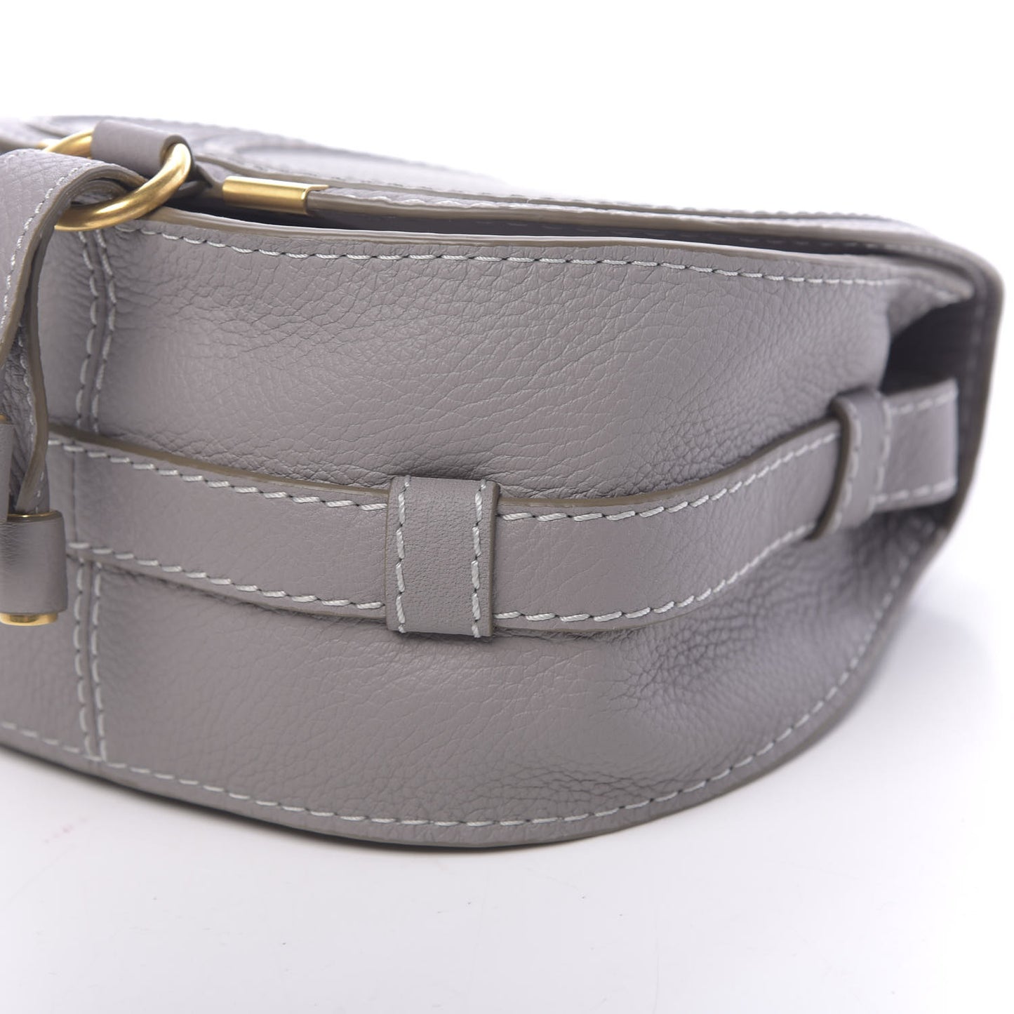 Calfskin Mini Marcie Round Crossbody Bag Cashmere Grey