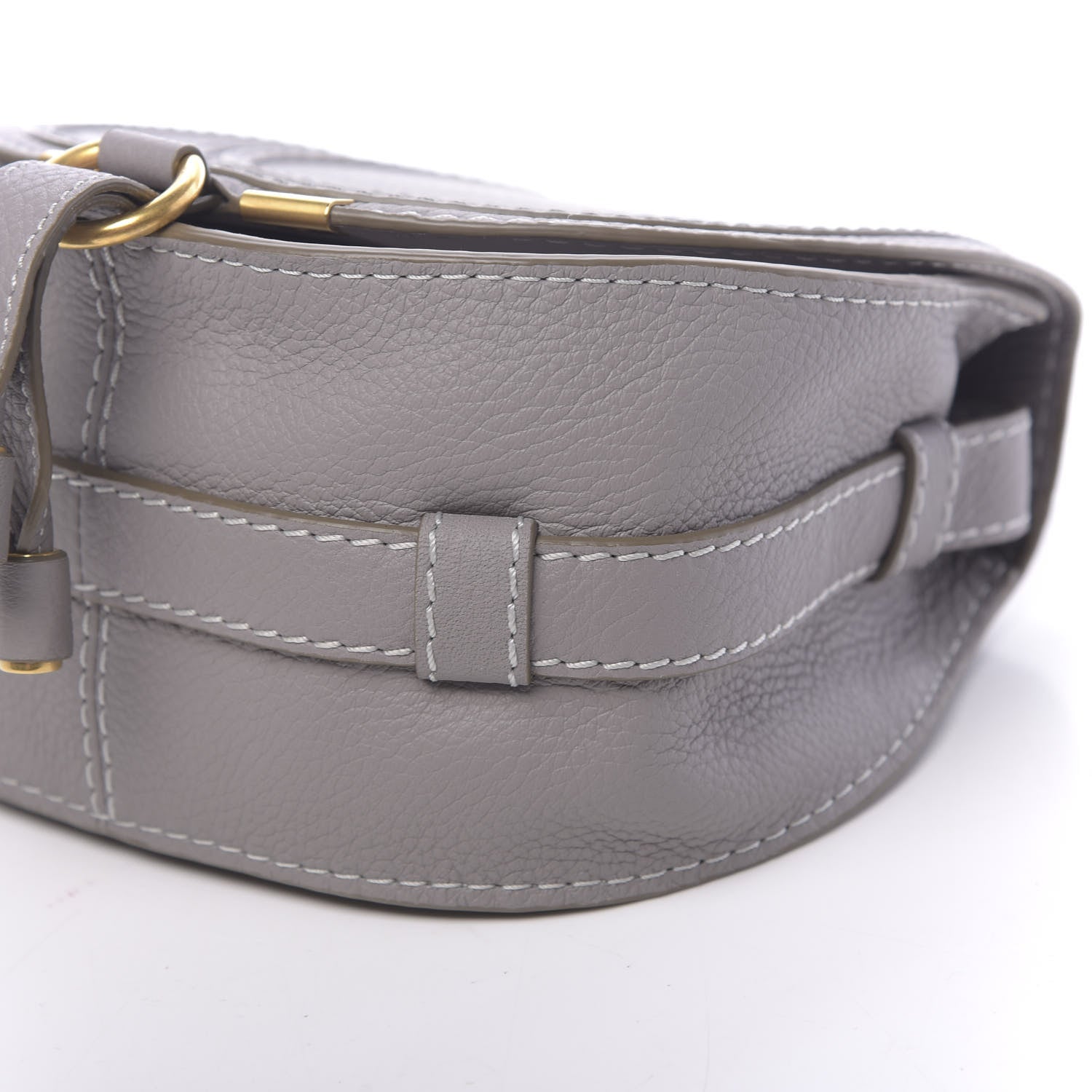 Chloe Calfskin Mini Marcie Round Crossbody Bag Cashmere Grey 9 of 10