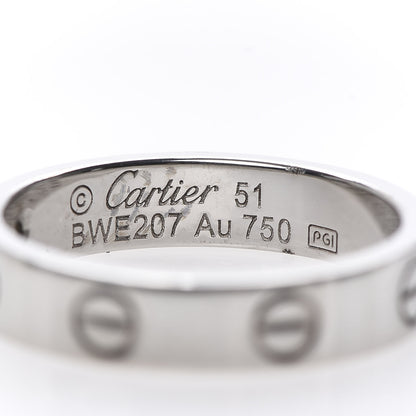 Cartier 18K White Gold Diamond 4mm LOVE Wedding Band Ring 51 5.75 4 of 4