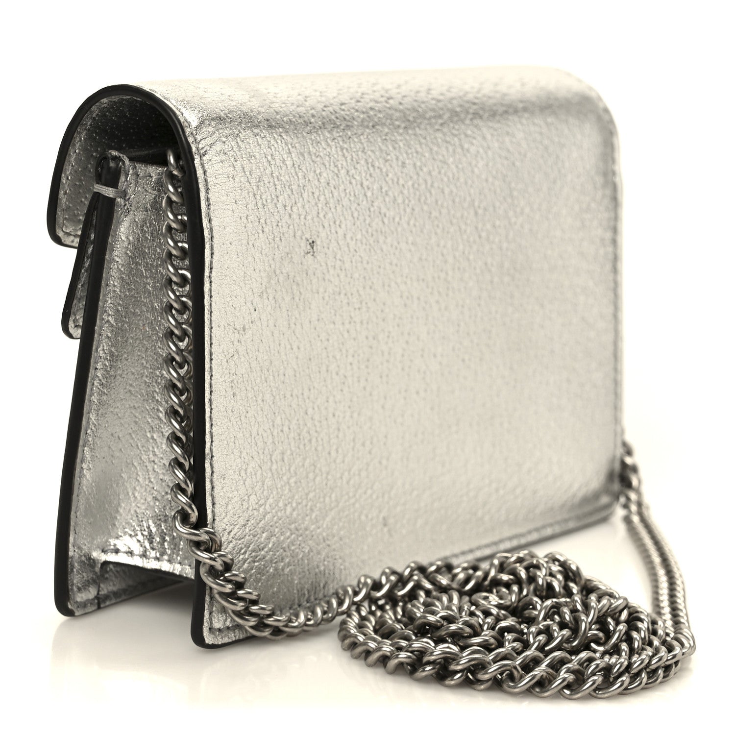 Gucci Metallic Calfskin Super Mini Dionysus Shoulder Bag Silver 3 of 10