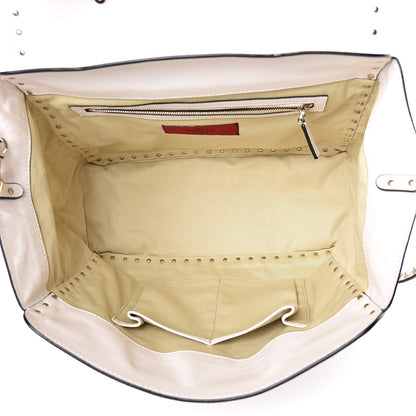Valentino Garavani Vitello Rockstud Single Handle Flap Tote White 5 of 13