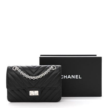 Chanel Aged Calfskin Chevron Quilted 2.55 Reissue Mini Flap Black 11 of 11