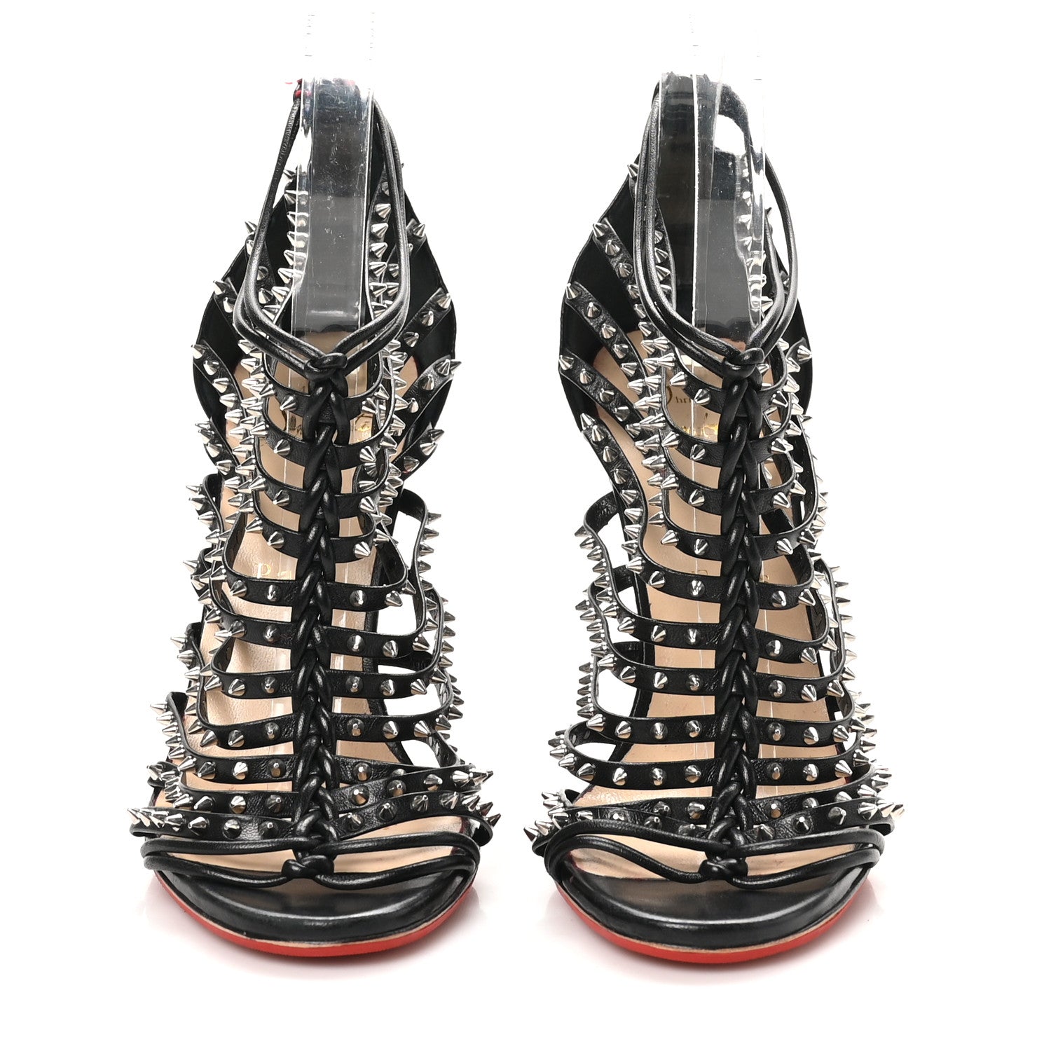 Christian Louboutin Kid Millaclou 100 Cage Sandals 37 Black 3 of 8