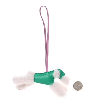 Hermes Milo Lambskin Shearling Budy Charm Menthe Mauve Sylvestre 2 of 4