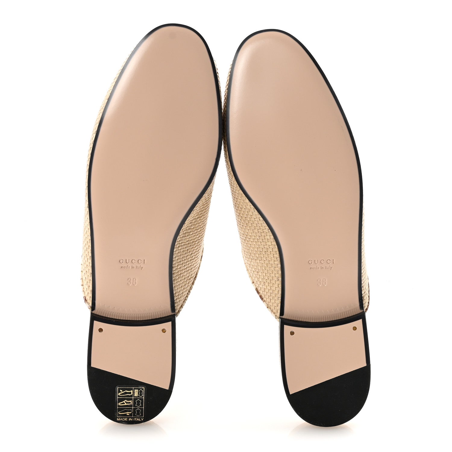 Gucci Straw Elaphe Womens Princetown Slippers 38 Natural Cream Brown 6 of 10