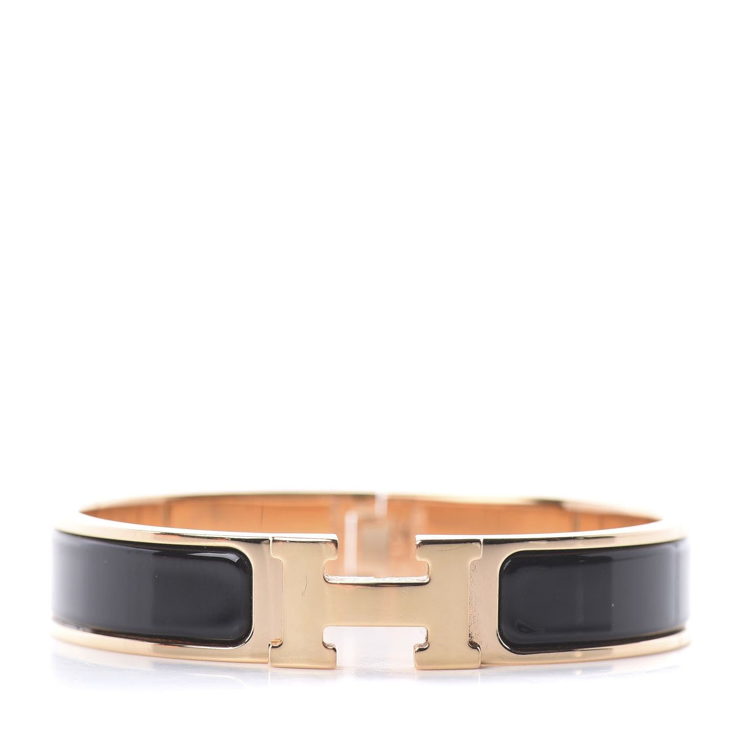 Hermes Enamel Narrow Clic Clac H Bracelet PM Black 1 of 5