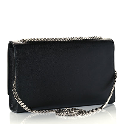 Saint Laurent Grain De Poudre Medium Classic Monogram Kate Satchel Black 3 of 11