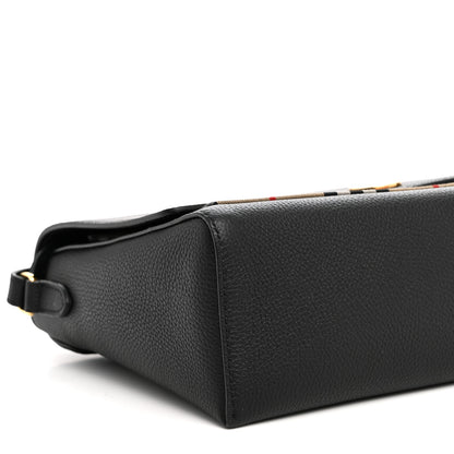 Burberry Grainy Calfskin Vintage Check Note Crossbody Bag Black 8 of 10